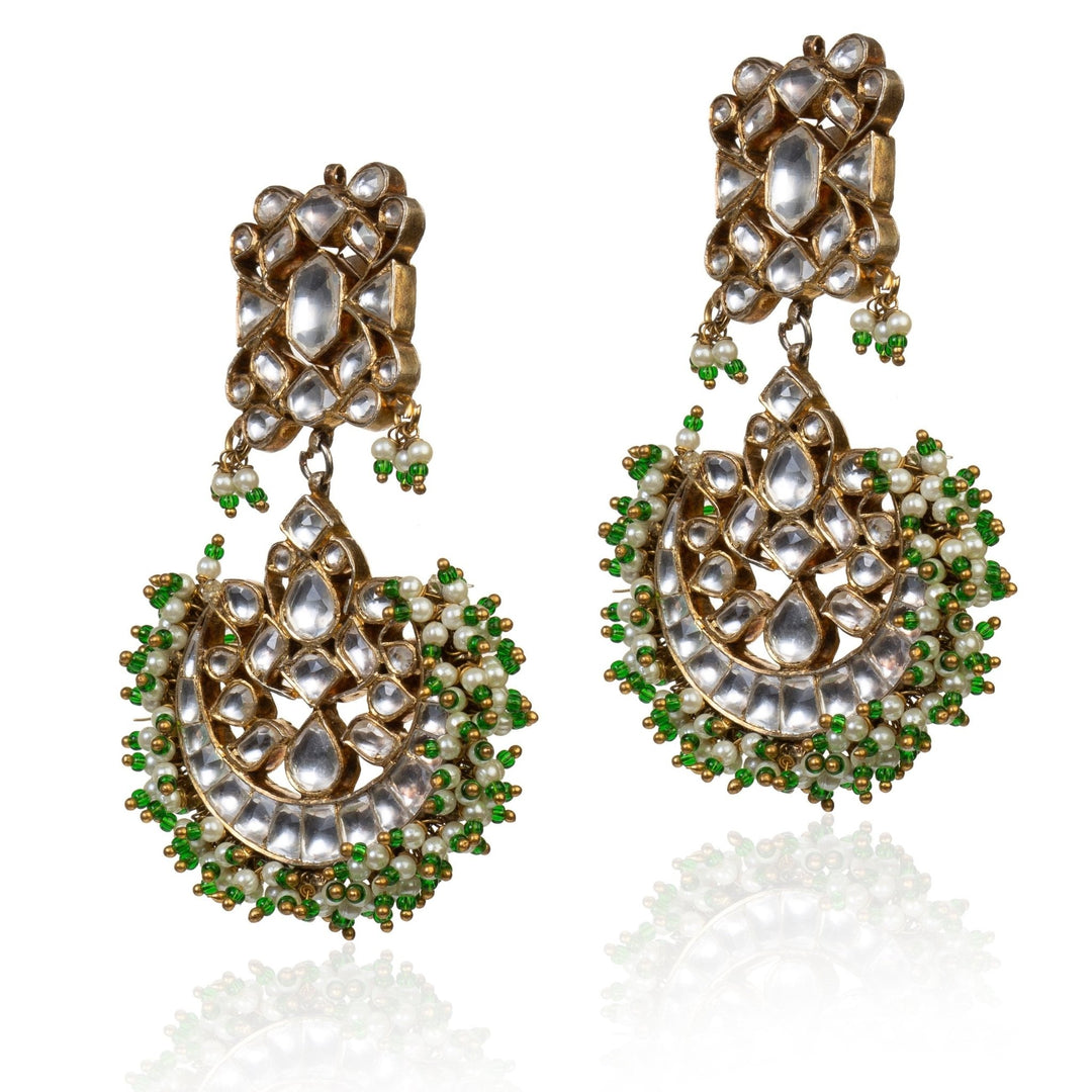 Fan Shaped Necklace Set Riana by Shikha Jindal - Fabilicious Fashion