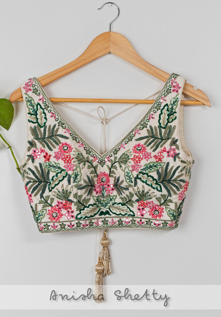 Fern and Floral Multicolour Silk Blouse Anisha Shetty - Fabilicious Fashion
