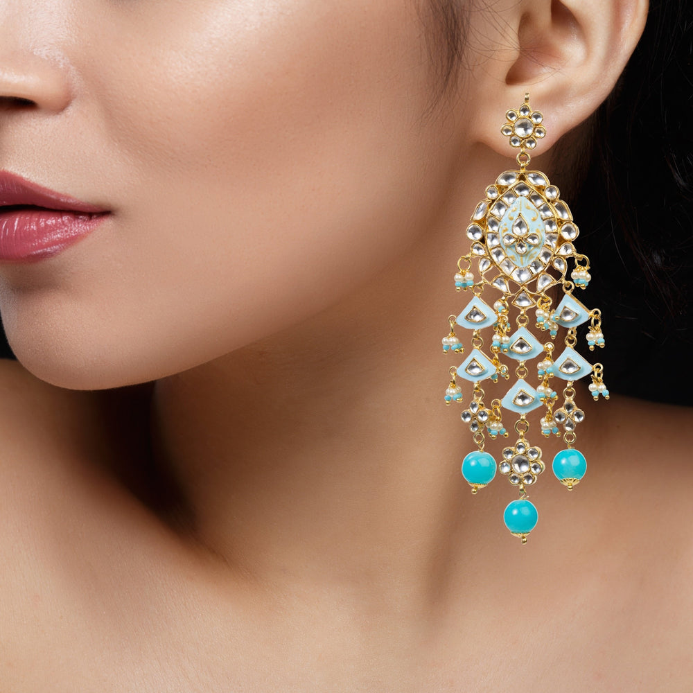Firozi Blue Pendant Set With Bright Firozi Beads Riana by Shikha Jindal - Fabilicious Fashion