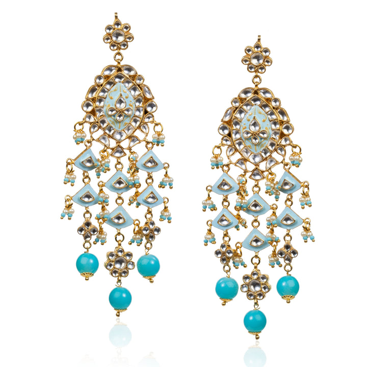 Firozi Blue Pendant Set With Bright Firozi Beads Riana by Shikha Jindal - Fabilicious Fashion