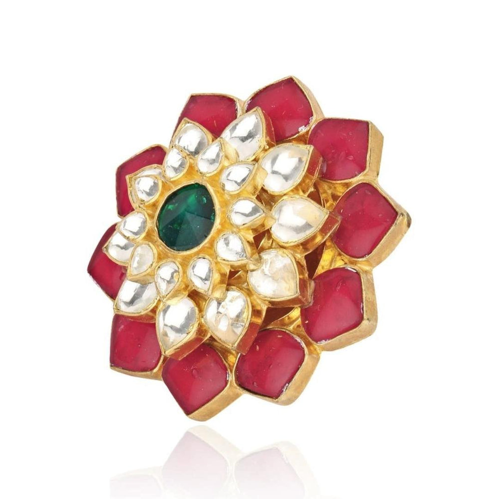 Floral Pink Ring Riana by Shikha Jindal - Fabilicious Fashion
