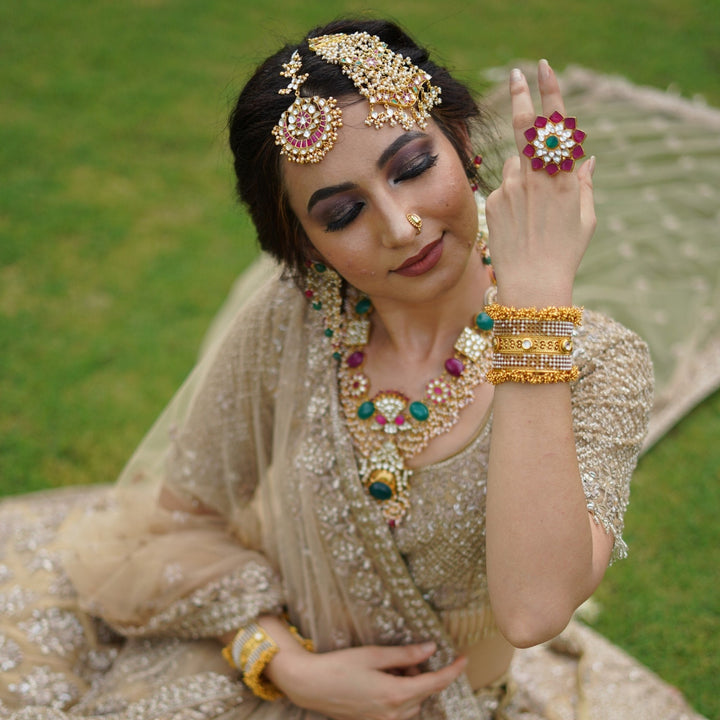 Floral Pink Ring Riana by Shikha Jindal - Fabilicious Fashion