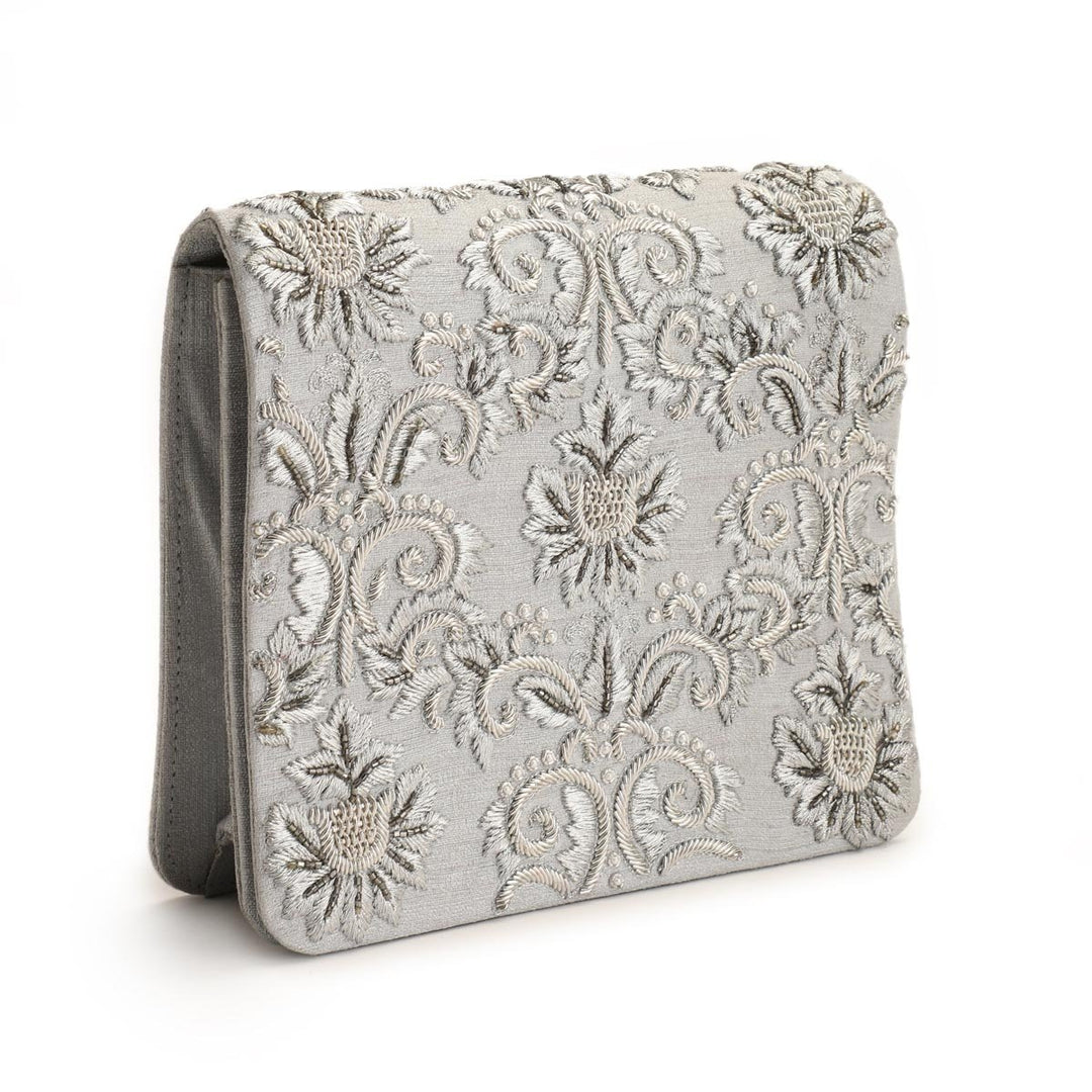 Flower Ripple Clutch The Purple Sack - Fabilicious Fashion
