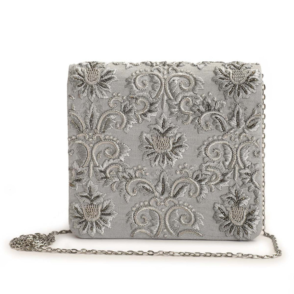 Flower Ripple Clutch The Purple Sack - Fabilicious Fashion