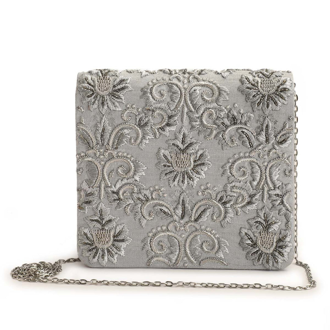 Flower Ripple Clutch The Purple Sack - Fabilicious Fashion