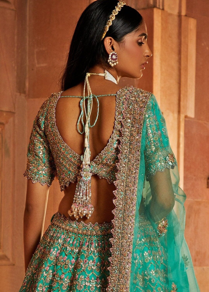 Fresh Green Organza Lehenga Set Nitika Gujral - Fabilicious Fashion