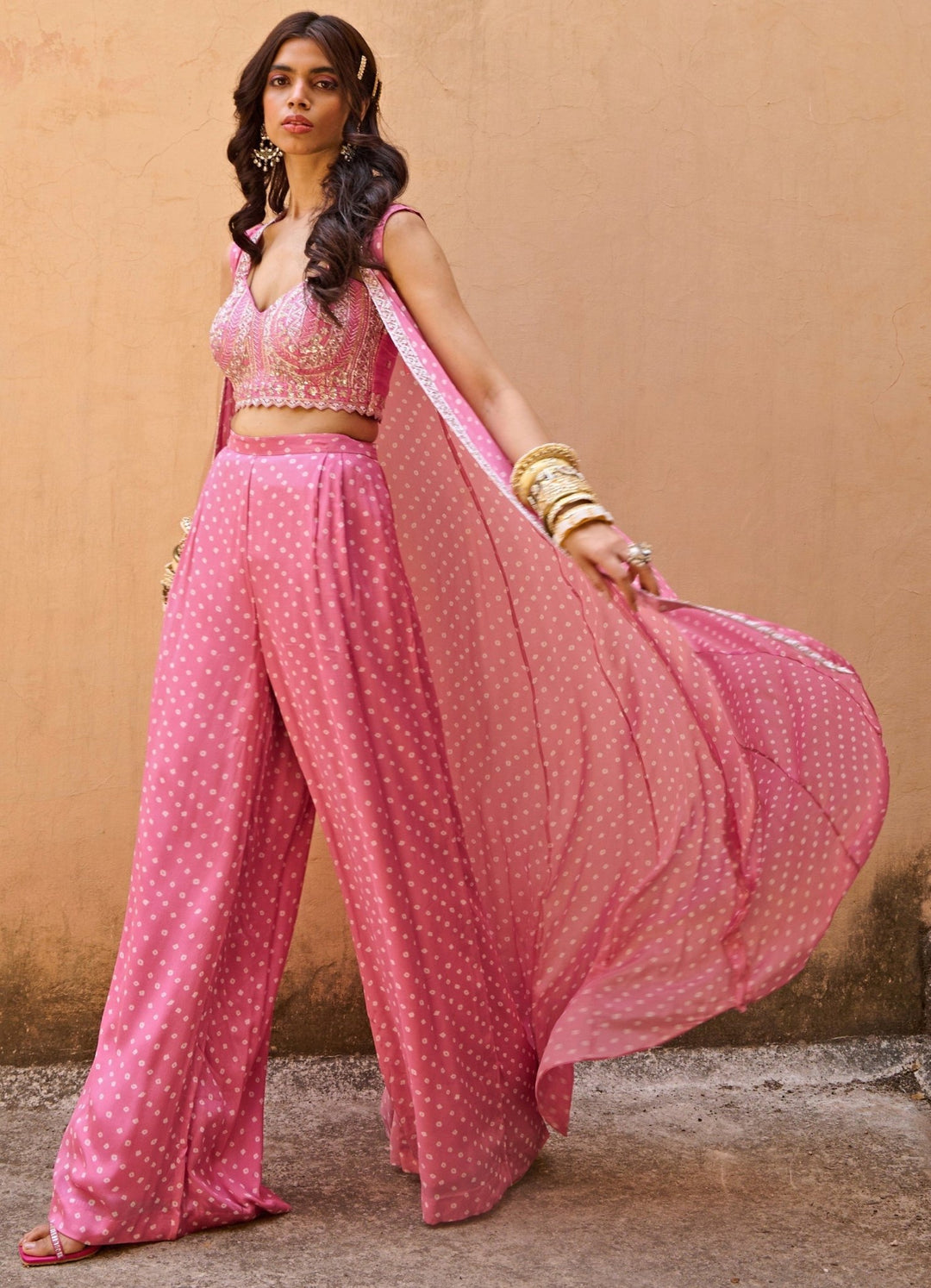 Chamee and Palak Fun Pink Bustier And Jacket SetFabilicious Fashion