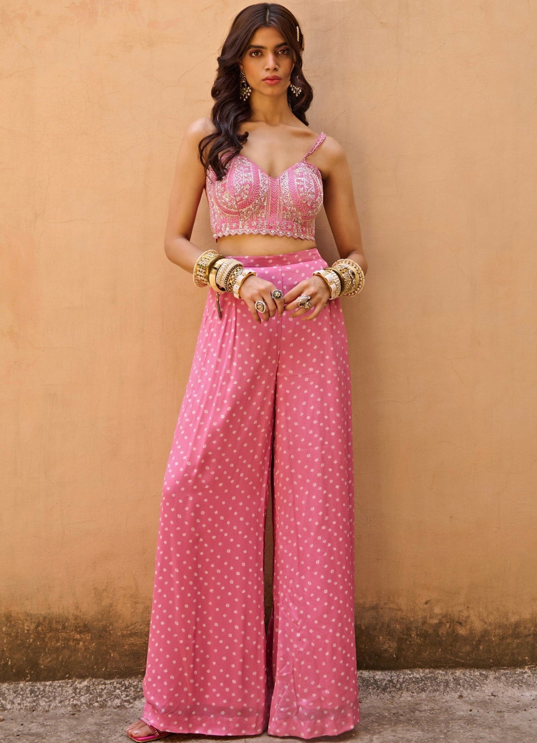 Chamee and Palak Fun Pink Bustier And Jacket SetFabilicious Fashion
