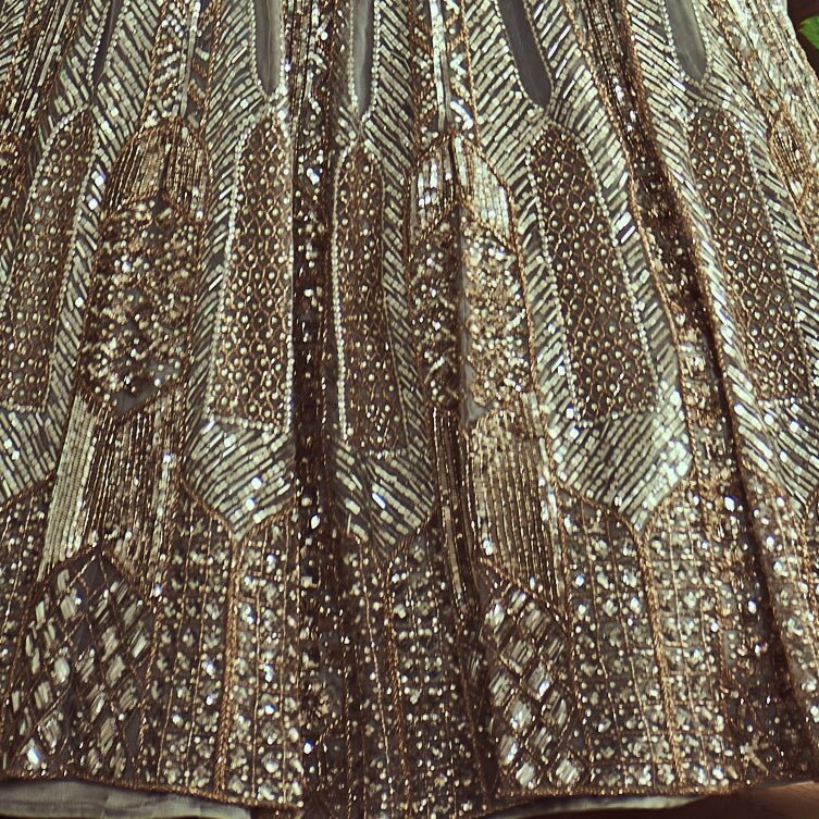 Glam Grey Sequins Lehenga Set Angad Singh - Fabilicious Fashion
