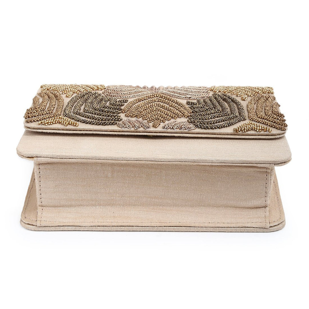 Gold Fern Clutch The Purple Sack - Fabilicious Fashion