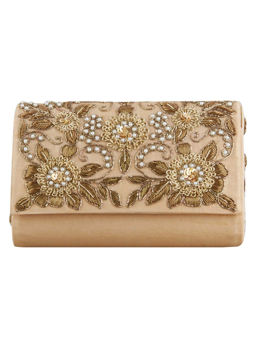 Gold Floral Clutch The Purple Sack - Fabilicious Fashion
