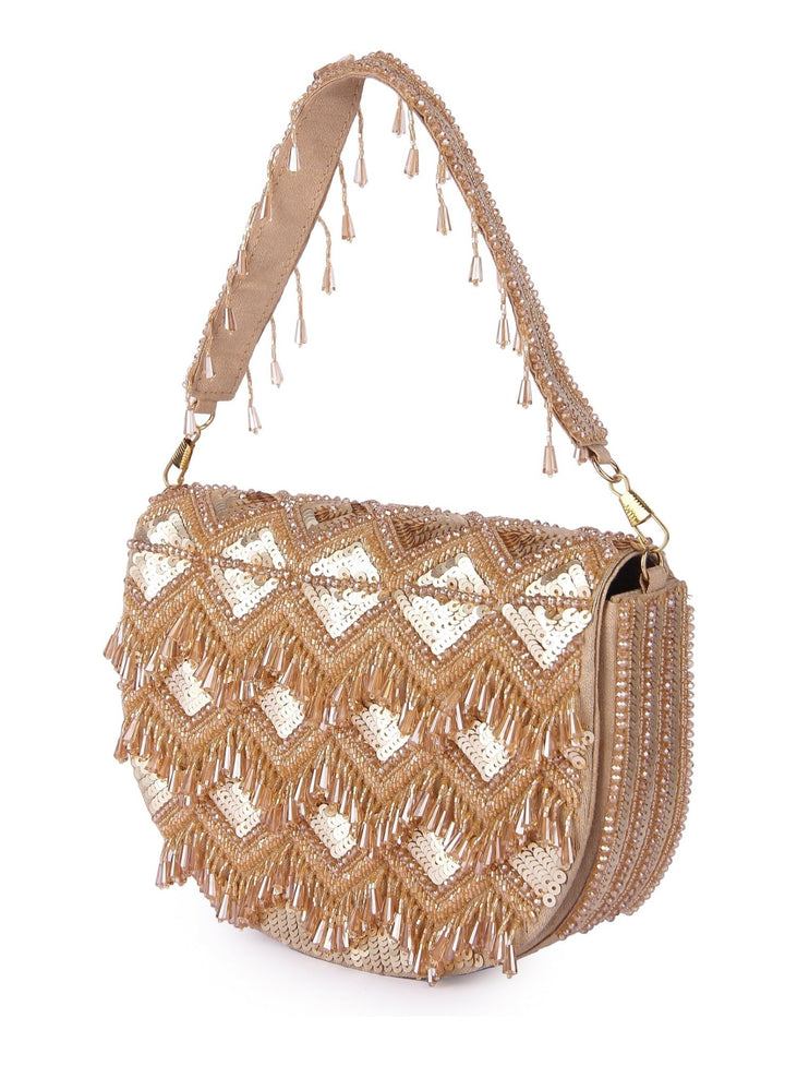 Gold Insiyaa Clutch The Purple Sack - Fabilicious Fashion