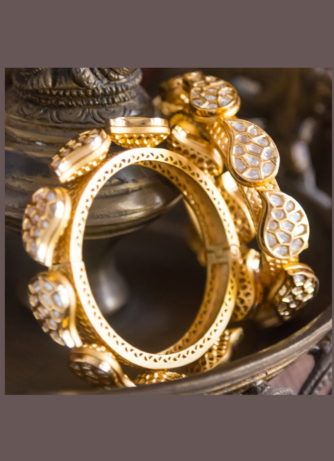 Gold Kundan Kada Set Zevar By Geeta - Fabilicious Fashion