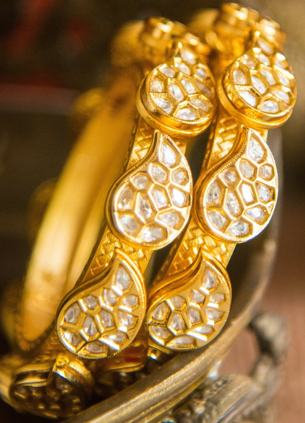Gold Kundan Kada Set Zevar By Geeta - Fabilicious Fashion