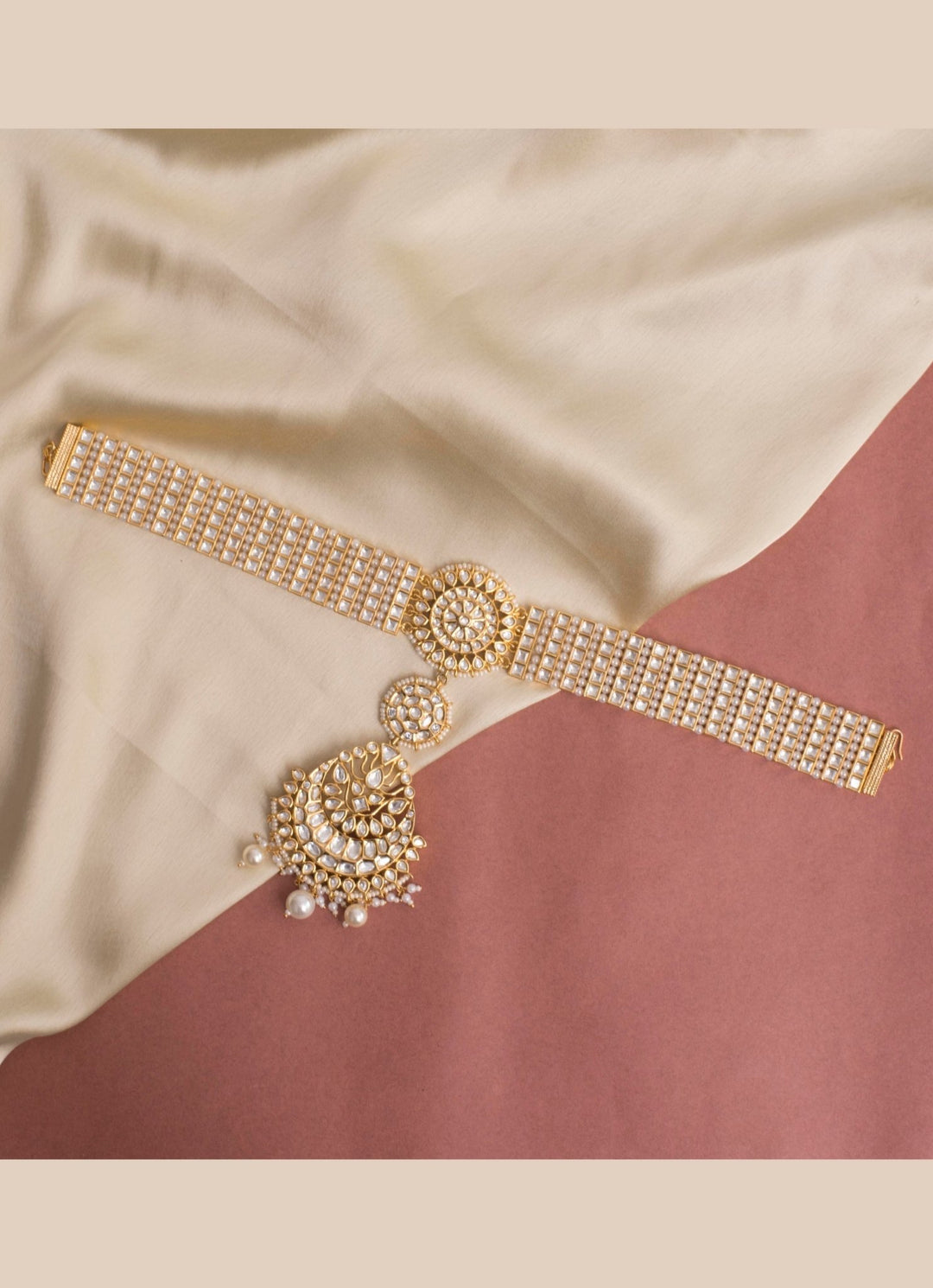 Gold Kundan Mathapatti Zevar By Geeta - Fabilicious Fashion