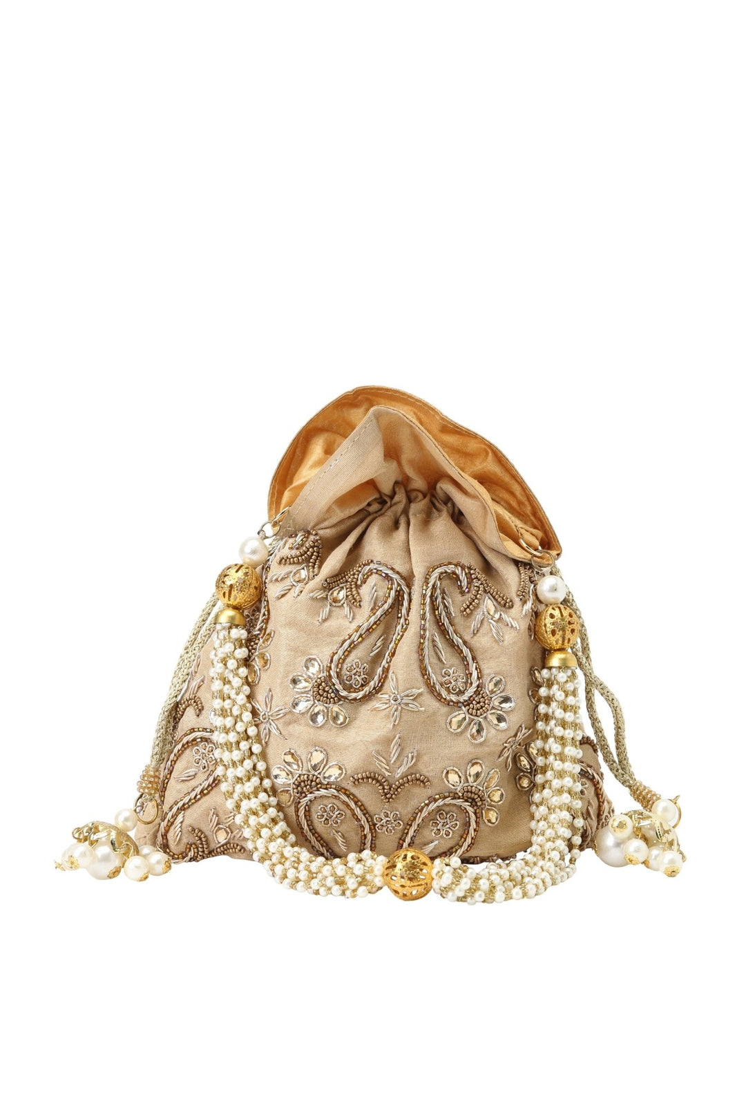 Gold Paisley Potli The Purple Sack - Fabilicious Fashion