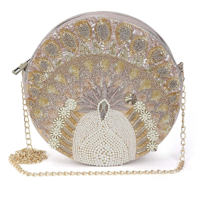Gold Peacock Sling Bag The Purple Sack - Fabilicious Fashion