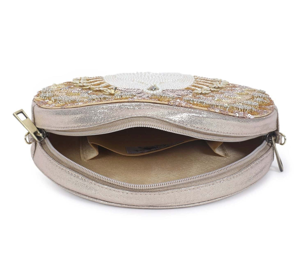 Gold Peacock Sling Bag The Purple Sack - Fabilicious Fashion