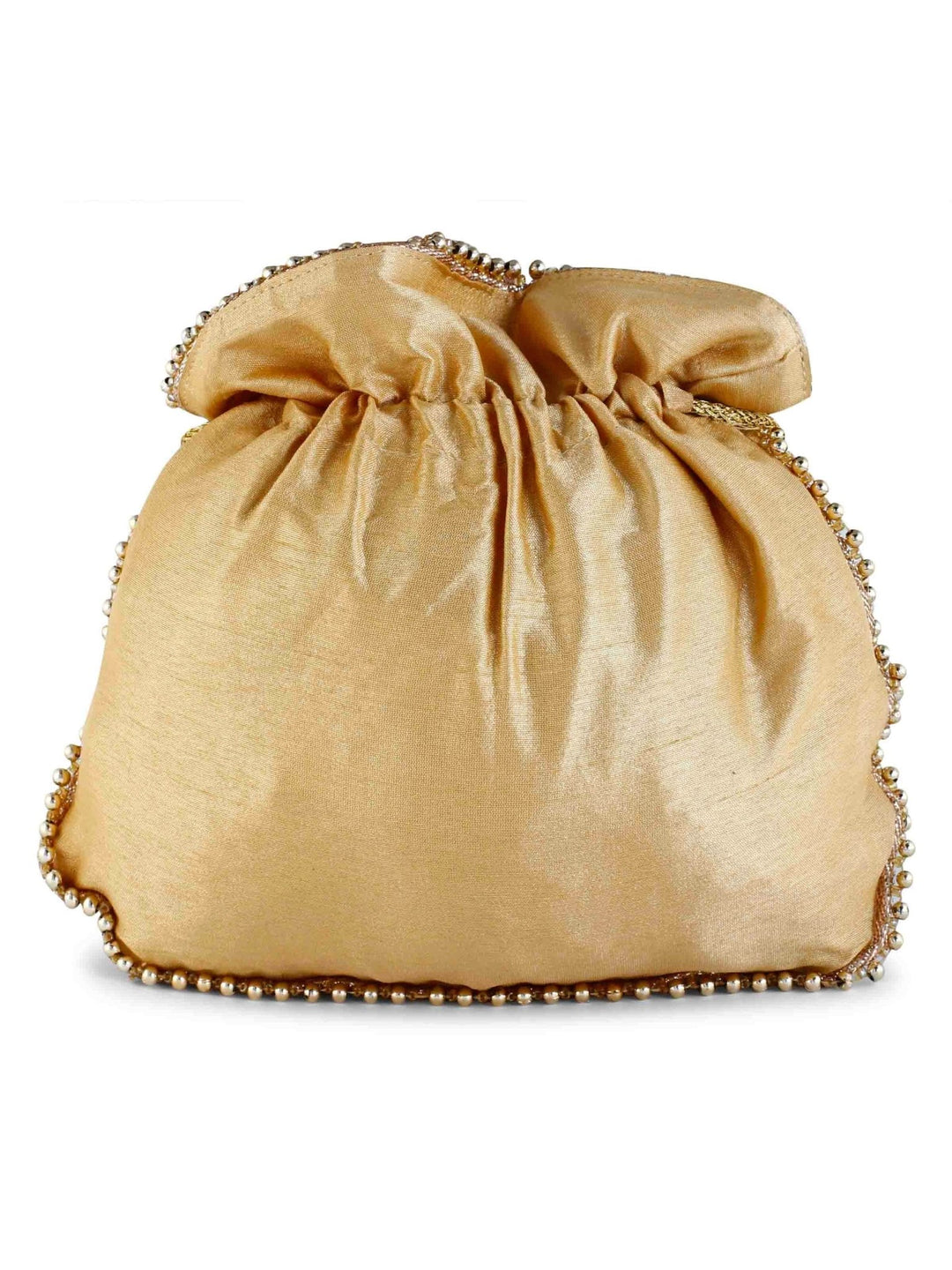 Gold Pearl Studded Potli The Purple Sack - Fabilicious Fashion