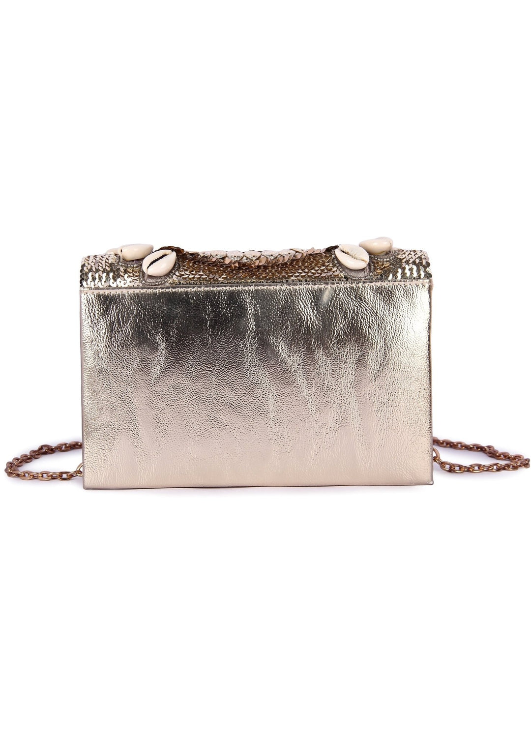 Gold Shell Clutch The Purple Sack - Fabilicious Fashion