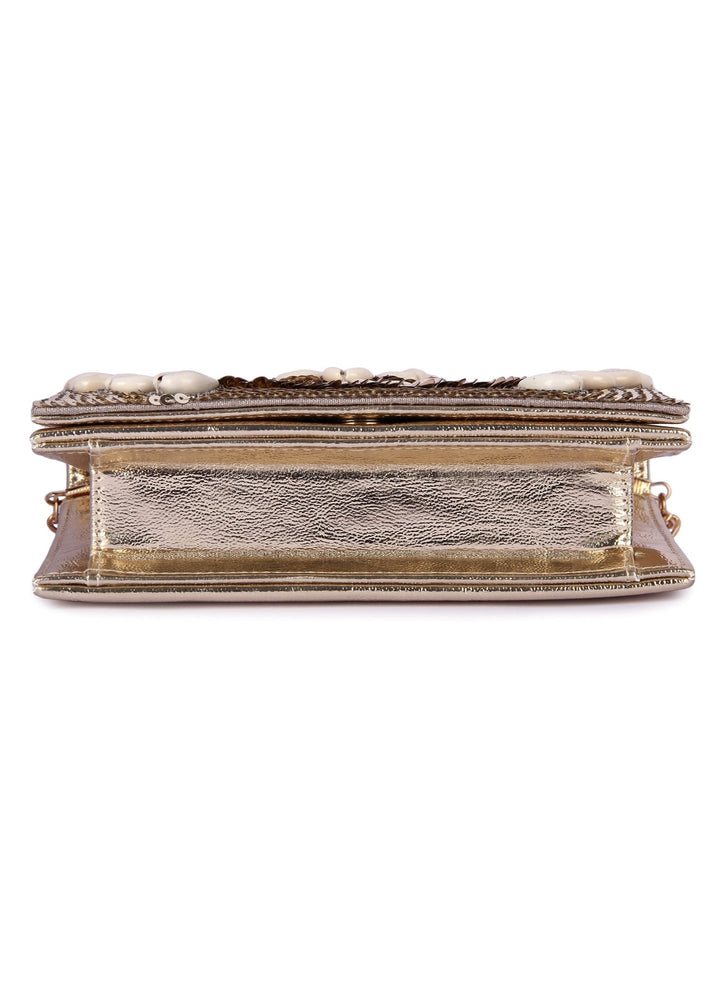 Gold Shell Clutch The Purple Sack - Fabilicious Fashion