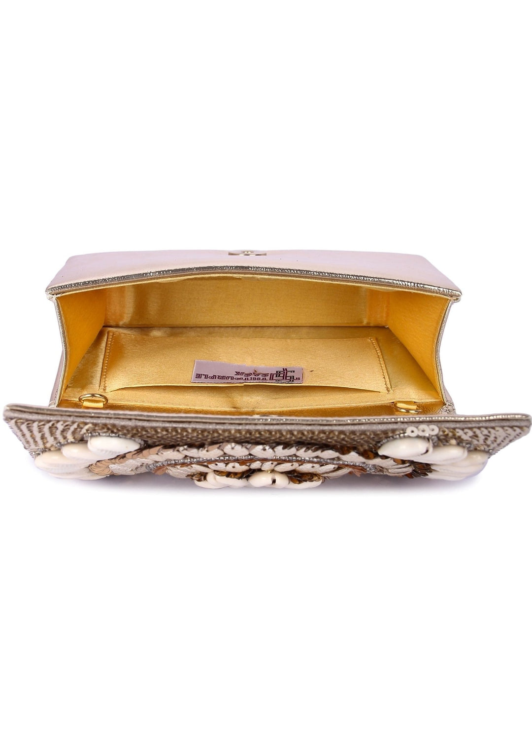 Gold Shell Clutch The Purple Sack - Fabilicious Fashion