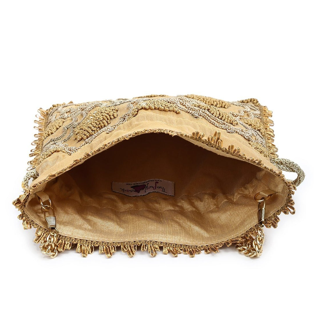 Gold Sparkle Potli The Purple Sack - Fabilicious Fashion