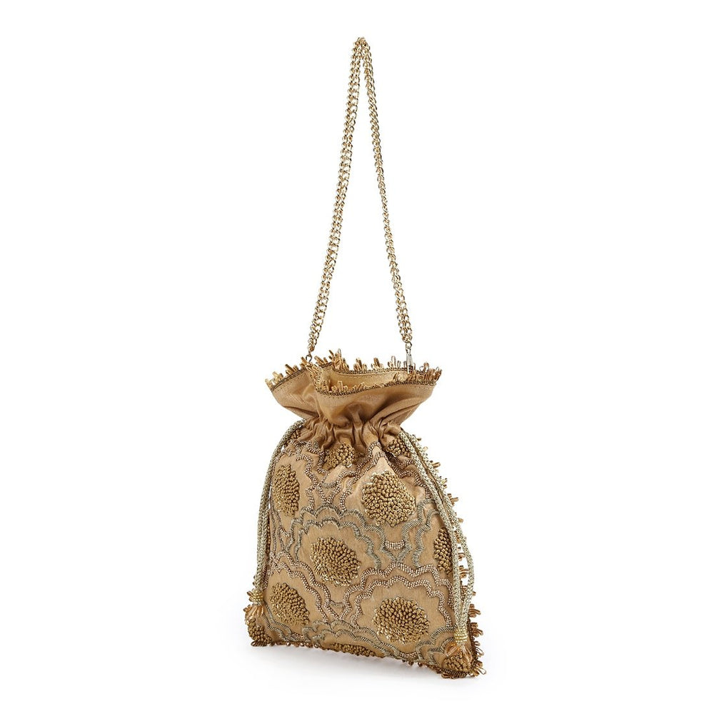 Gold Sparkle Potli The Purple Sack - Fabilicious Fashion