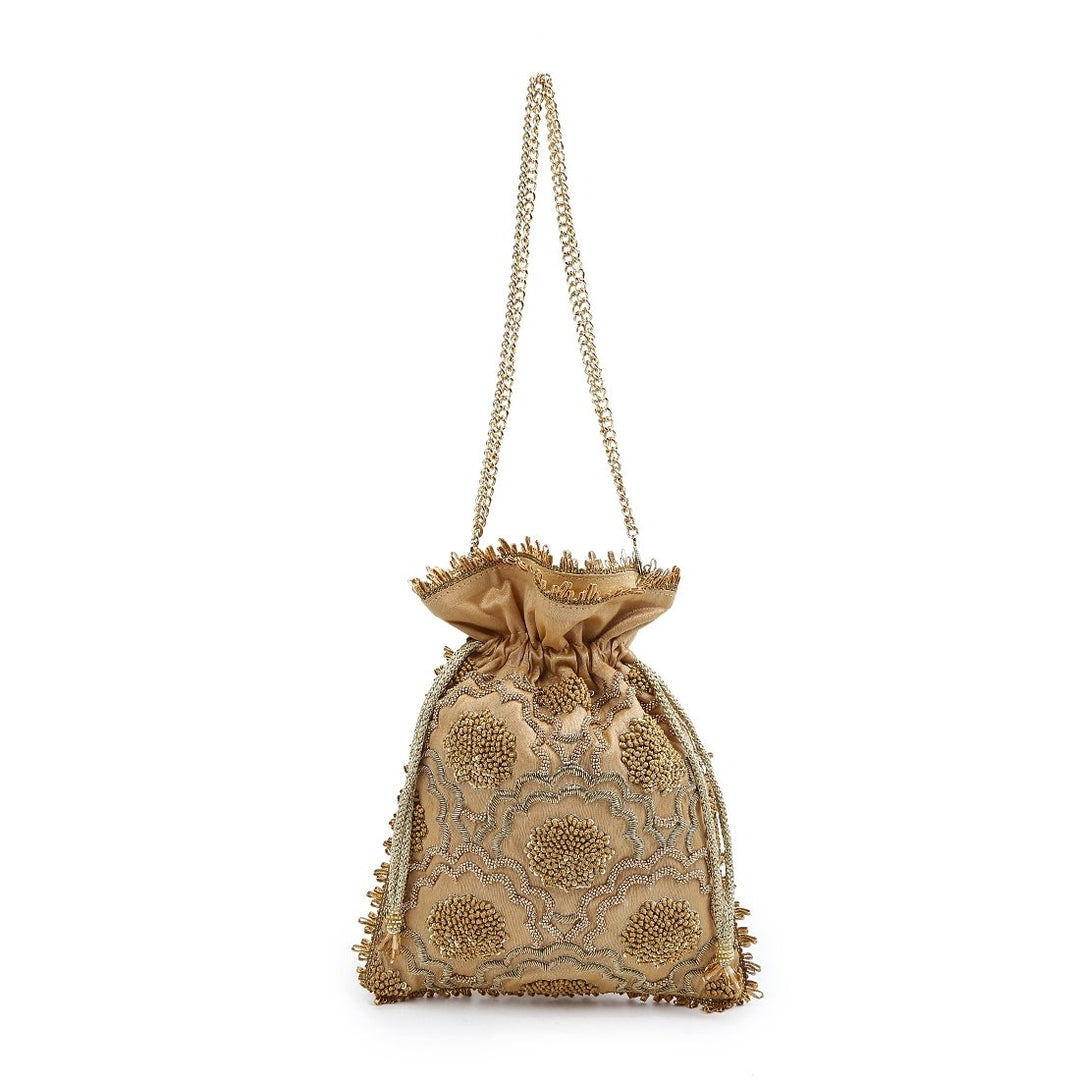 Gold Sparkle Potli The Purple Sack - Fabilicious Fashion