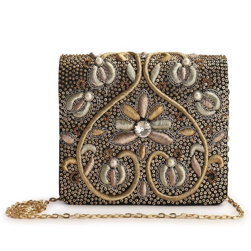 Gold Star Sequinned Clutch The Purple Sack - Fabilicious Fashion