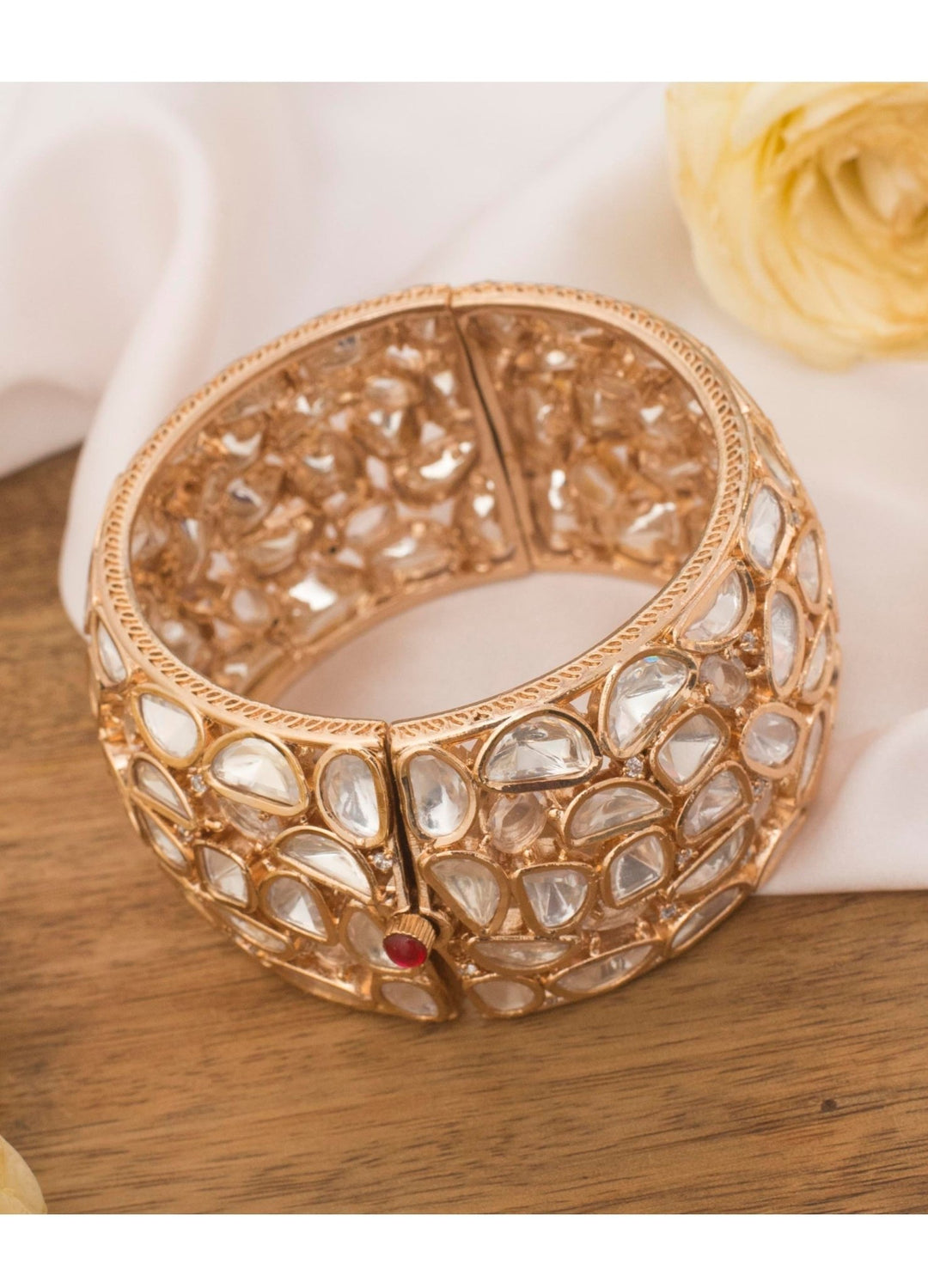 Gold Stone Studded Kundan Kada Zevar By Geeta - Fabilicious Fashion