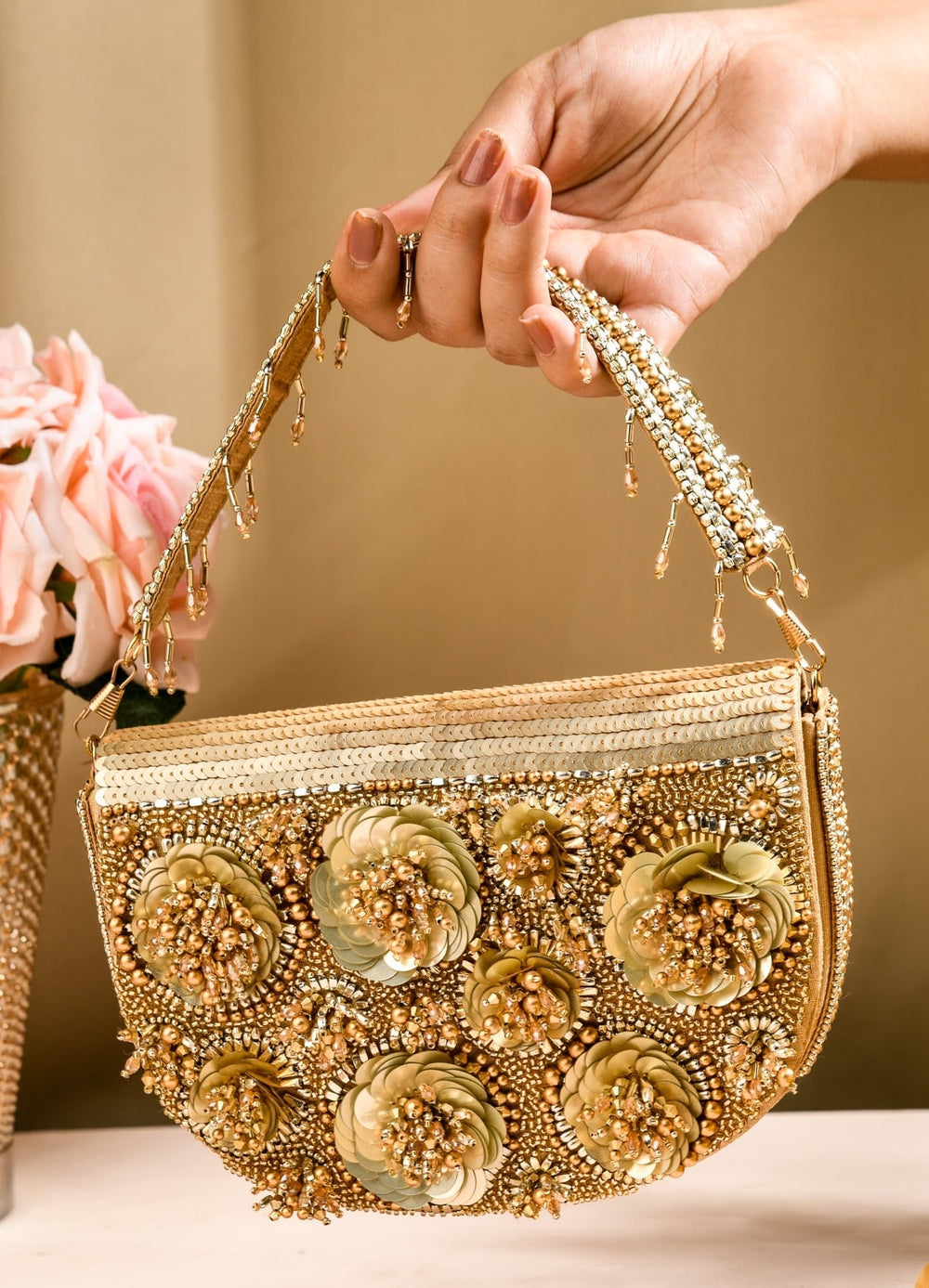 Golden Floron Clutch The Purple Sack - Fabilicious Fashion