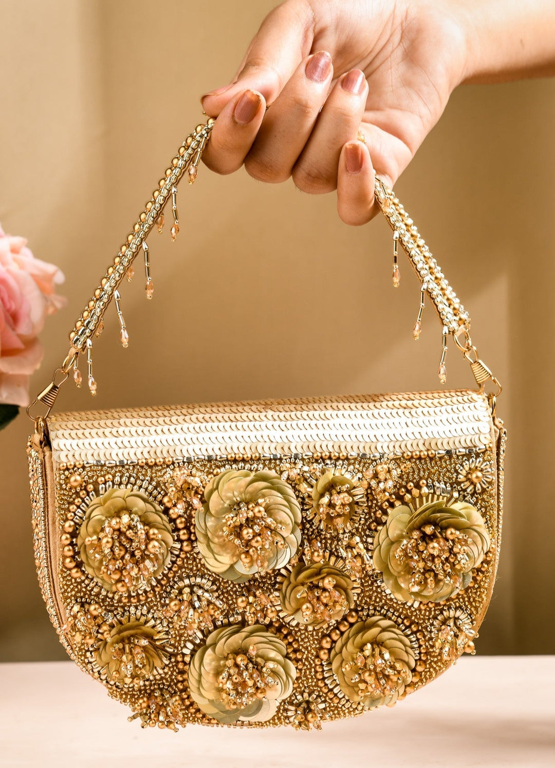 Golden Floron Clutch The Purple Sack - Fabilicious Fashion