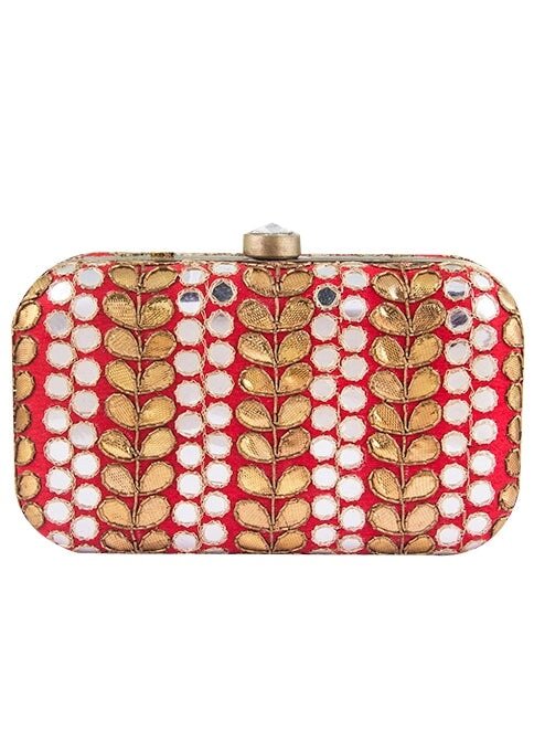 Gotapatti Red Clutch The Purple Sack - Fabilicious Fashion