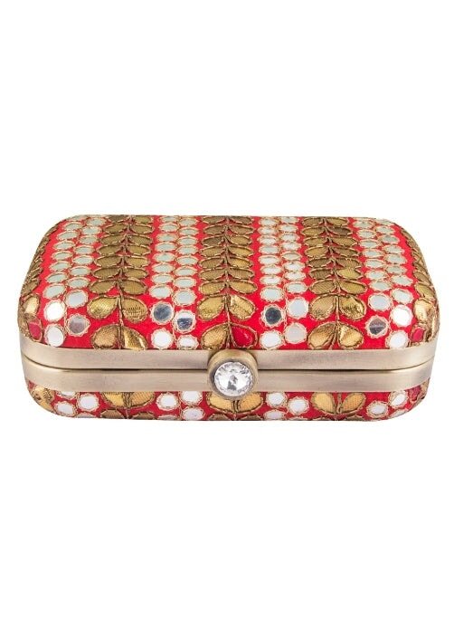 Gotapatti Red Clutch The Purple Sack - Fabilicious Fashion