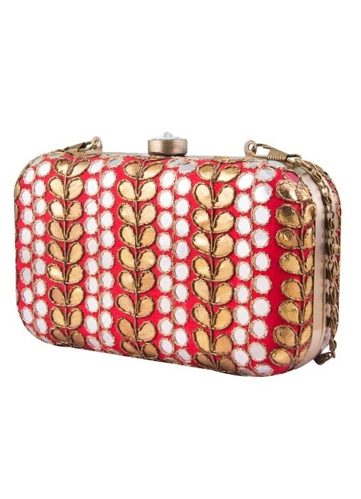 Gotapatti Red Clutch The Purple Sack - Fabilicious Fashion