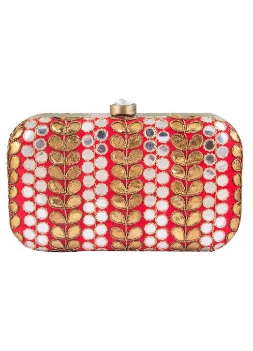 Gotapatti Red Clutch The Purple Sack - Fabilicious Fashion