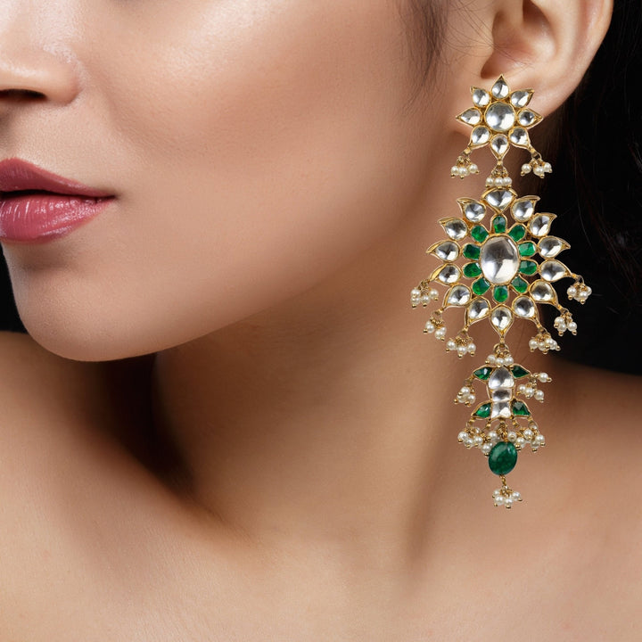 Green And White Bridal Necklace Set Riana by Shikha Jindal - Fabilicious Fashion