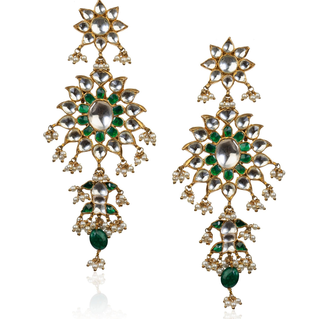 Green And White Bridal Necklace Set Riana by Shikha Jindal - Fabilicious Fashion