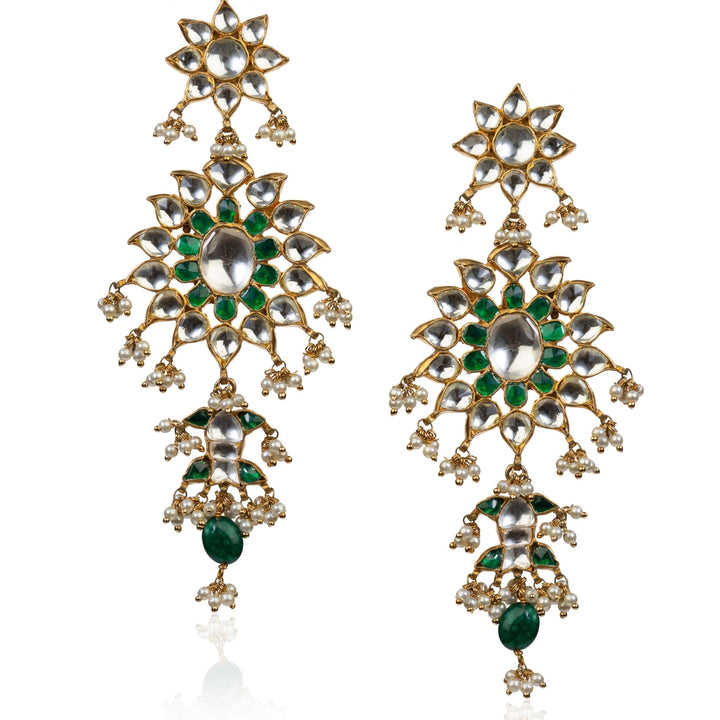 Green And White Bridal Necklace Set Riana by Shikha Jindal - Fabilicious Fashion