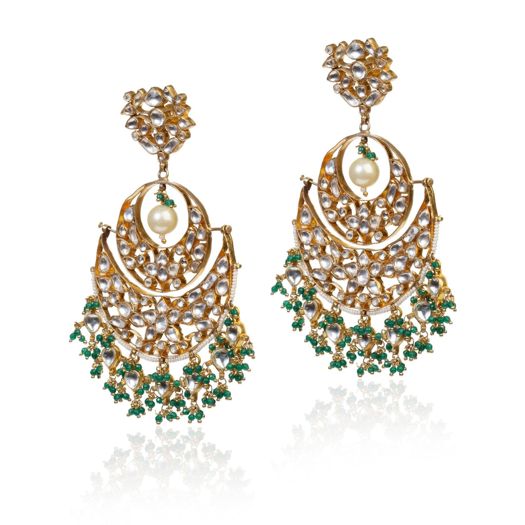 Green Chand Baali Earrings Riana by Shikha Jindal - Fabilicious Fashion