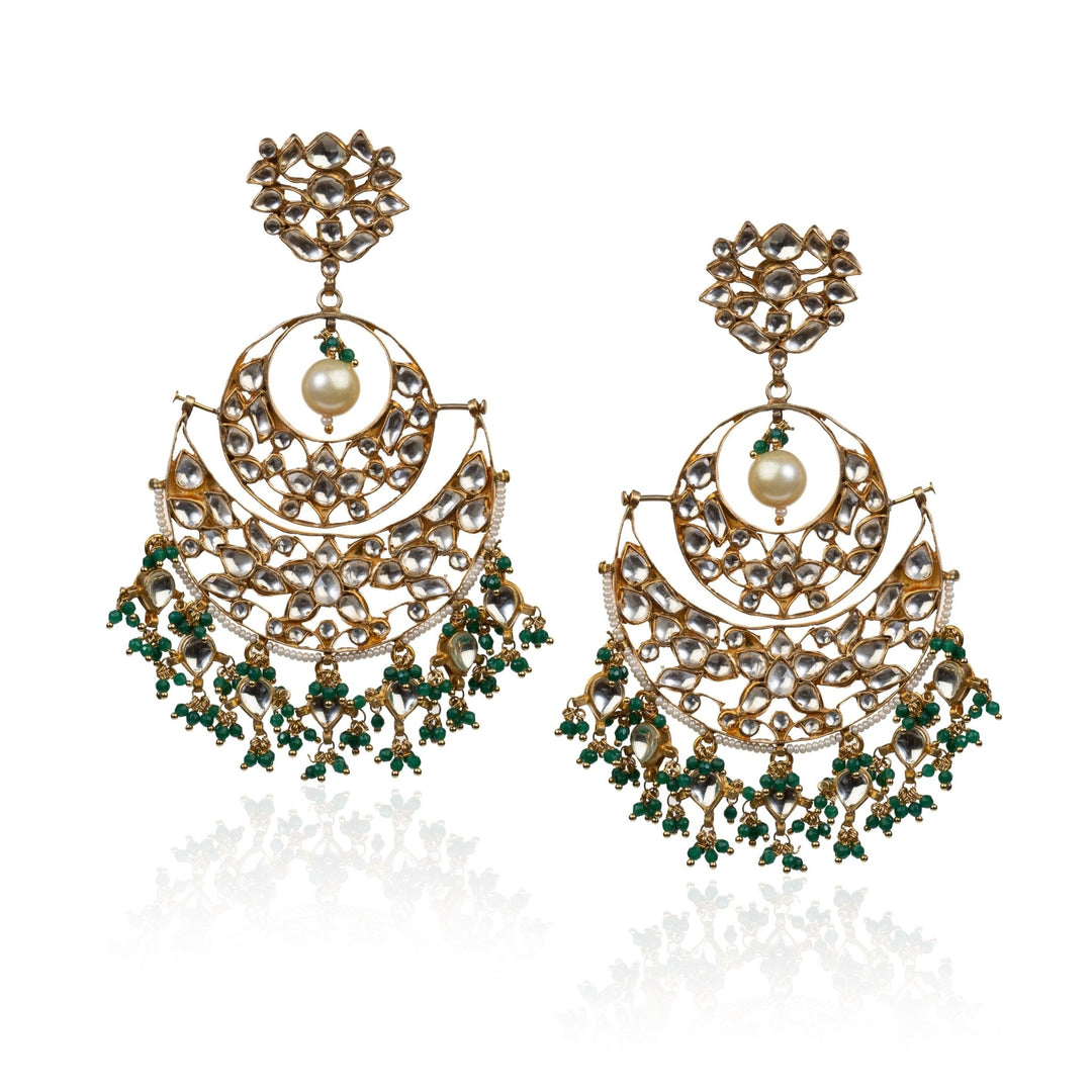 Green Chand Baali Earrings Riana by Shikha Jindal - Fabilicious Fashion