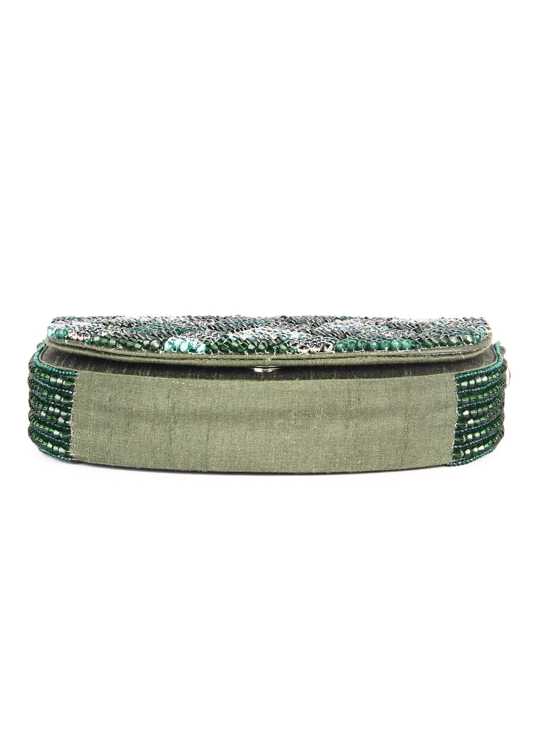 Green Crystal Beauty Clutch The Purple Sack - Fabilicious Fashion