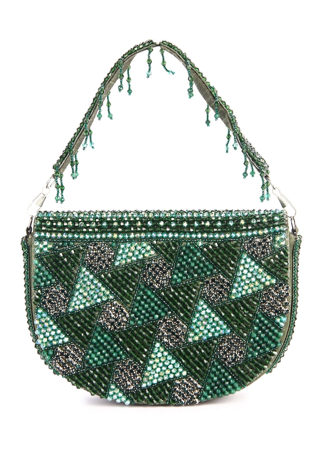 Green Crystal Beauty Clutch The Purple Sack - Fabilicious Fashion