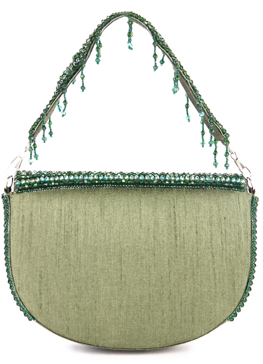 Green Crystal Beauty Clutch The Purple Sack - Fabilicious Fashion