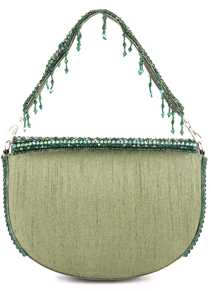 Green Crystal Beauty Clutch The Purple Sack - Fabilicious Fashion