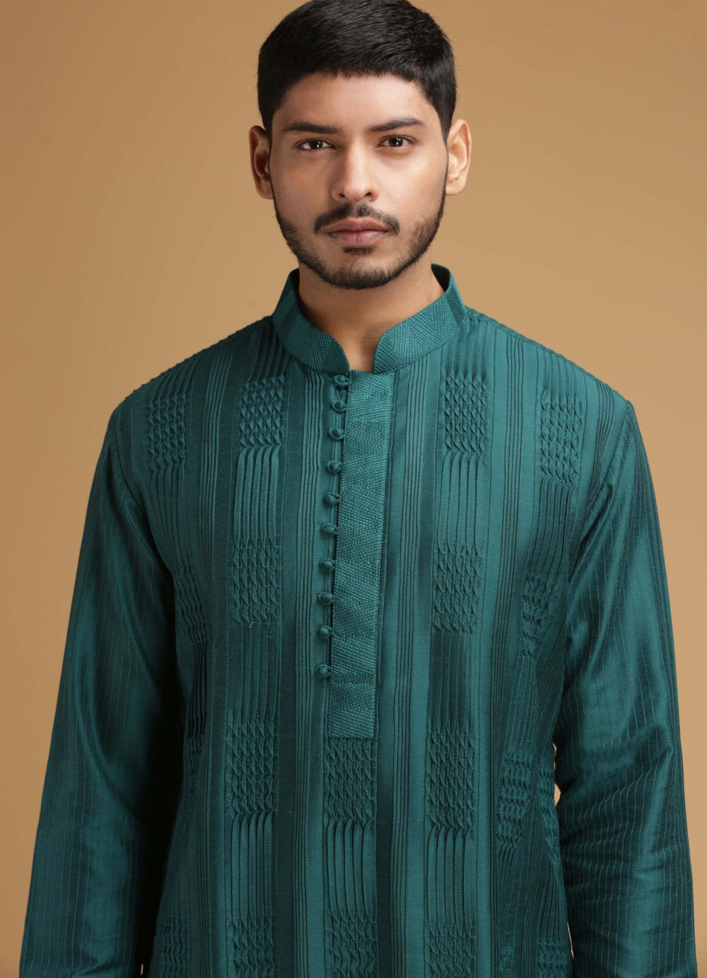 Green Jewelled Tone Silk Kurta Set Chatenya Mittal - Fabilicious Fashion