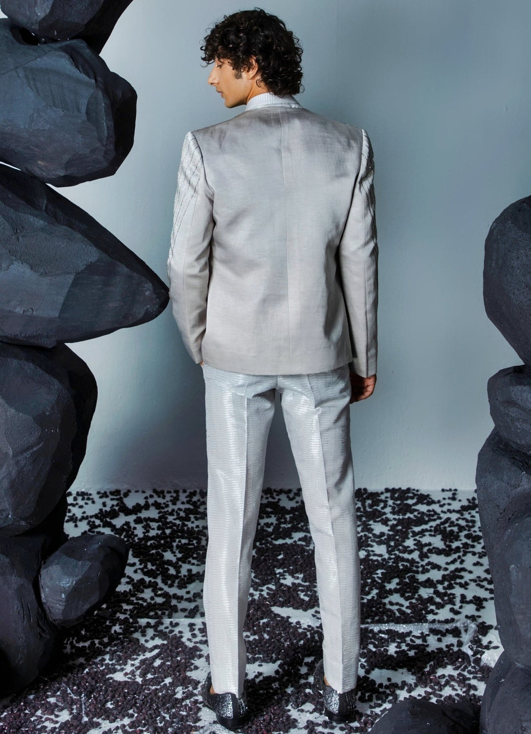 Grey silk jacket 2025