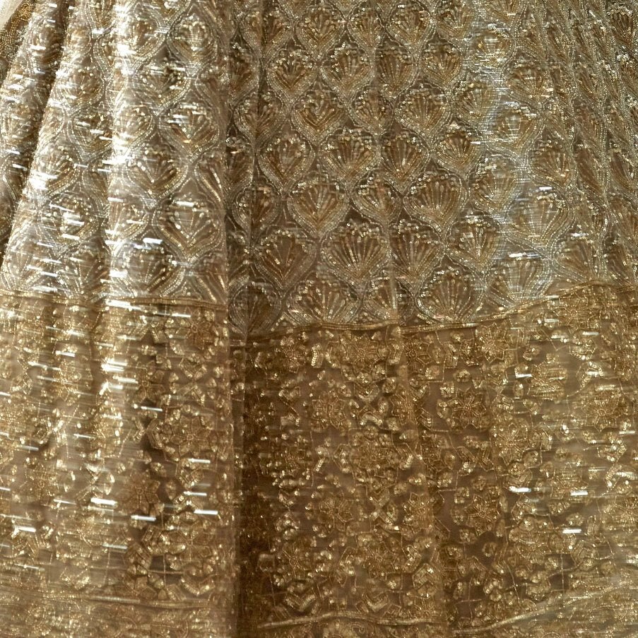 Grey Gold Organza Lehenga Set Studio Iris - Fabilicious Fashion