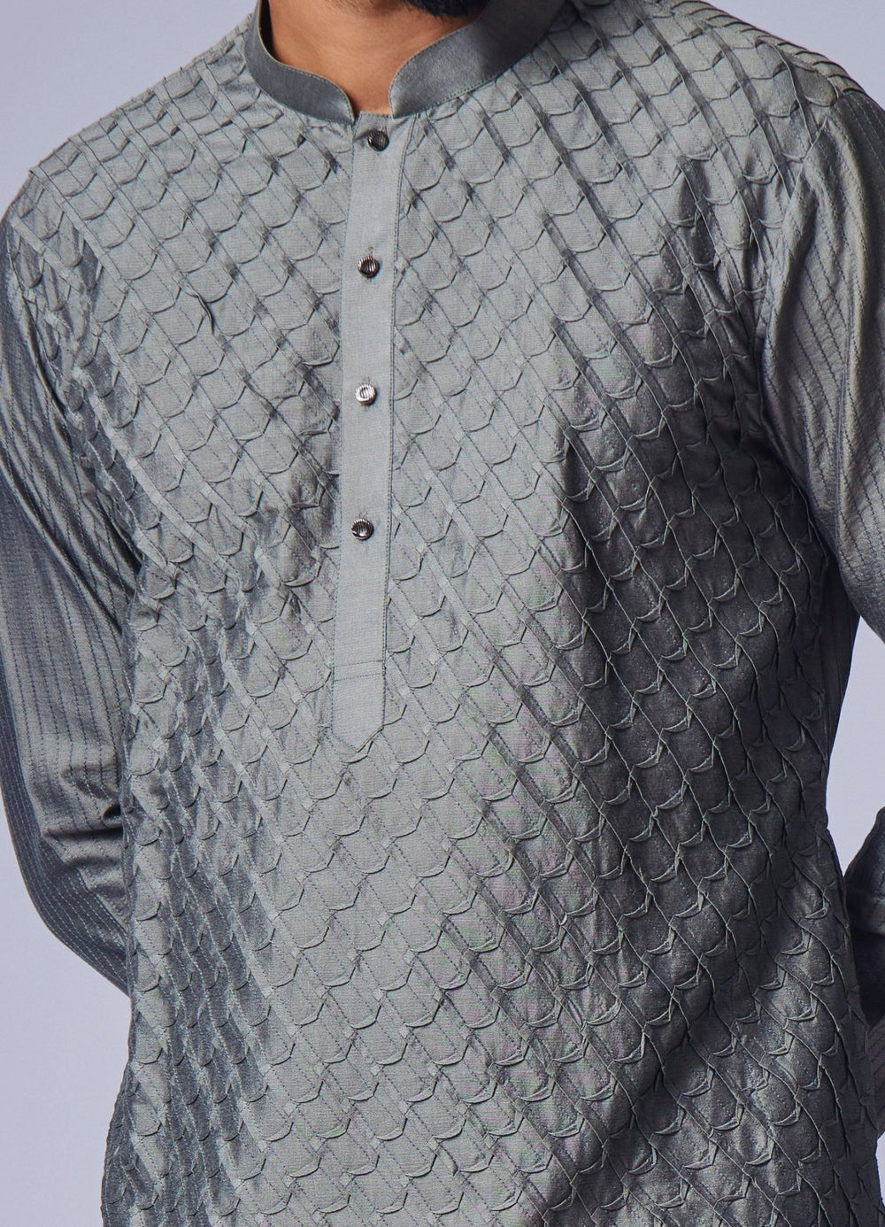 Grey Pintex Kurta Set Chatenya Mittal - Fabilicious Fashion
